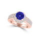 TMR121191 - Josephine - Round Tanzanite and Diamond Ring Halo