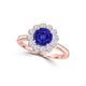 TMR121182 - Isla - Round Tanzanite and Diamond Ring Halo