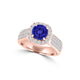 TMR121184 - Quinn - Round Tanzanite and Diamond Ring Halo