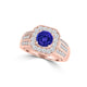 TMR121188 - Piper - Round Tanzanite and Diamond Ring Halo