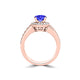 TMR121191 - Josephine - Round Tanzanite and Diamond Ring Halo