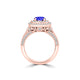 TMR121156 - Nova - Round Tanzanite and Diamond Ring Double Halo