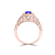 TMR121166 - Elena - Round Tanzanite and Diamond Ring Halo