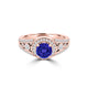 TMR121179 - Hailey - Round Tanzanite and Diamond Ring Halo