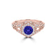 TMR121166 - Elena - Round Tanzanite and Diamond Ring Halo