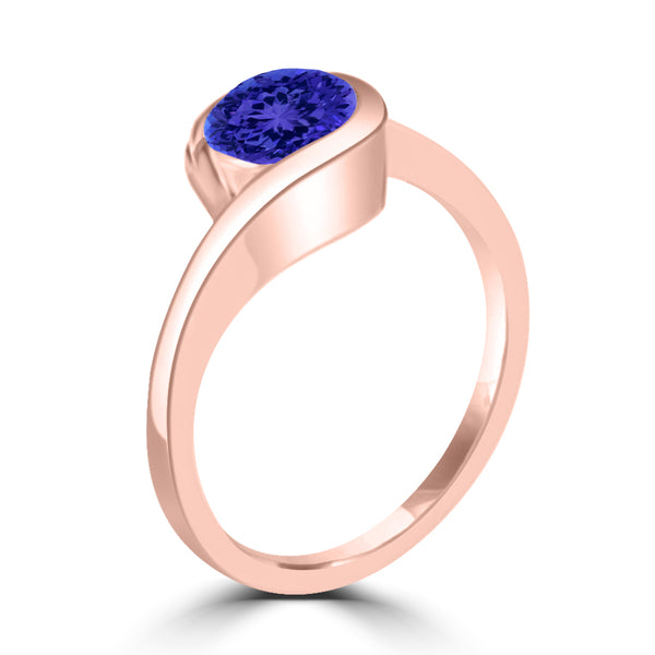 TMR121106 - Charlotte - Round Tanzanite Ring