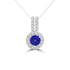 TMR121137 - Ellie - Round Tanzanite and Diamond Pendant Halo