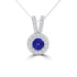 TMR121135 - Addison - Round Tanzanite and Diamond Pendant Halo