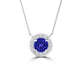 TMR121136 - Aubrey - Round Tanzanite and Diamond Pendant Halo