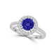 TMR121180 - Gianna - Round Tanzanite and Diamond Ring Halo