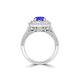 TMR121156 - Nova - Round Tanzanite and Diamond Ring Double Halo