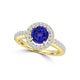 TMR121180 - Gianna - Round Tanzanite and Diamond Ring Halo