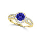 TMR121176 - Serenity - Round Tanzanite and Diamond Ring Halo