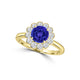 TMR121182 - Isla - Round Tanzanite and Diamond Ring Halo