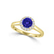 TMR121152 - Paisley - Round Tanzanite and Diamond Ring Halo