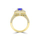 TMR121156 - Nova - Round Tanzanite and Diamond Ring Double Halo