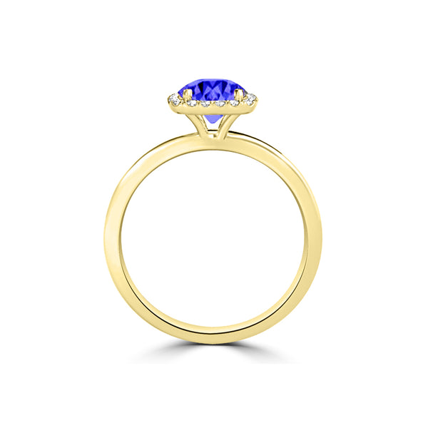 TMR121154 - Anna - Round Tanzanite and Diamond Ring Halo