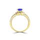 TMR121179 - Hailey - Round Tanzanite and Diamond Ring Halo