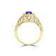 TMR121166 - Elena - Round Tanzanite and Diamond Ring Halo