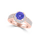 TMR121191 - Josephine - Round Tanzanite and Diamond Ring Halo