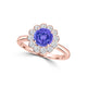 TMR121182 - Isla - Round Tanzanite and Diamond Ring Halo