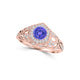 TMR121166 - Elena - Round Tanzanite and Diamond Ring Halo