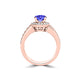 TMR121191 - Josephine - Round Tanzanite and Diamond Ring Halo