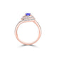 TMR121178 - Adeline - Round Tanzanite and Diamond Ring Double Halo