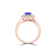 TMR121182 - Isla - Round Tanzanite and Diamond Ring Halo