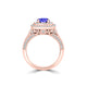 TMR121156 - Nova - Round Tanzanite and Diamond Ring Double Halo