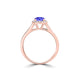 TMR121152 - Paisley - Round Tanzanite and Diamond Ring Halo