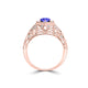 TMR121166 - Elena - Round Tanzanite and Diamond Ring Halo