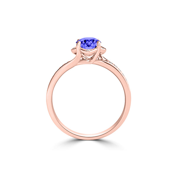 TMR121187 - Sadie - Round Tanzanite and Diamond Ring Halo