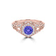 TMR121166 - Elena - Round Tanzanite and Diamond Ring Halo
