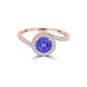 TMR121183 - Eliana - Round Tanzanite and Diamond Ring Halo