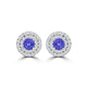 TMR121118 - Camila - Round Tanzanite and Diamond Earring Double Halo