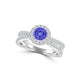 TMR121170 - Gabriella - Round Tanzanite and Diamond Ring Halo