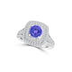 TMR121156 - Nova - Round Tanzanite and Diamond Ring Double Halo