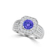 TMR121188 - Piper - Round Tanzanite and Diamond Ring Halo