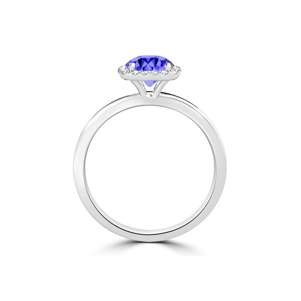 TMR121154 - Anna - Round Tanzanite and Diamond Ring Halo