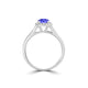 TMR121152 - Paisley - Round Tanzanite and Diamond Ring Halo