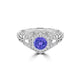 TMR121166 - Elena - Round Tanzanite and Diamond Ring Halo