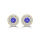 TMR121118 - Camila - Round Tanzanite and Diamond Earring Double Halo