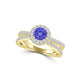 TMR121170 - Gabriella - Round Tanzanite and Diamond Ring Halo