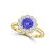 TMR121182 - Isla - Round Tanzanite and Diamond Ring Halo