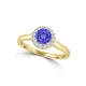 TMR121152 - Paisley - Round Tanzanite and Diamond Ring Halo