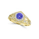 TMR121166 - Elena - Round Tanzanite and Diamond Ring Halo