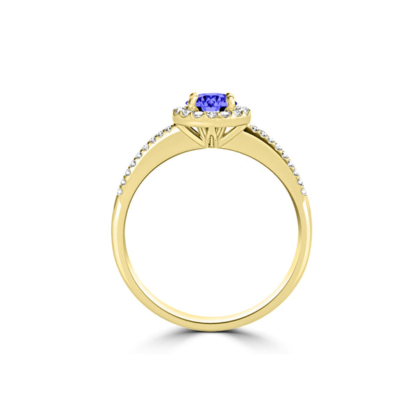 TMR121153 - Everly - Round Tanzanite and Diamond Ring Halo