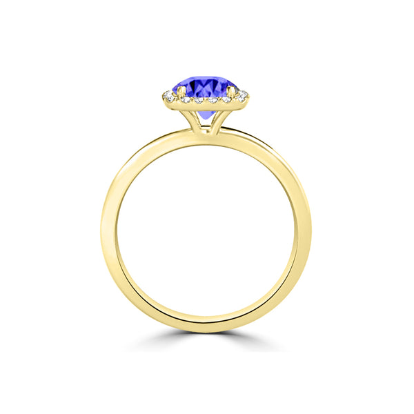 TMR121154 - Anna - Round Tanzanite and Diamond Ring Halo