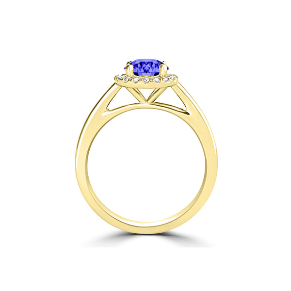 TMR121181 - Valentina - Round Tanzanite and Diamond Ring Halo